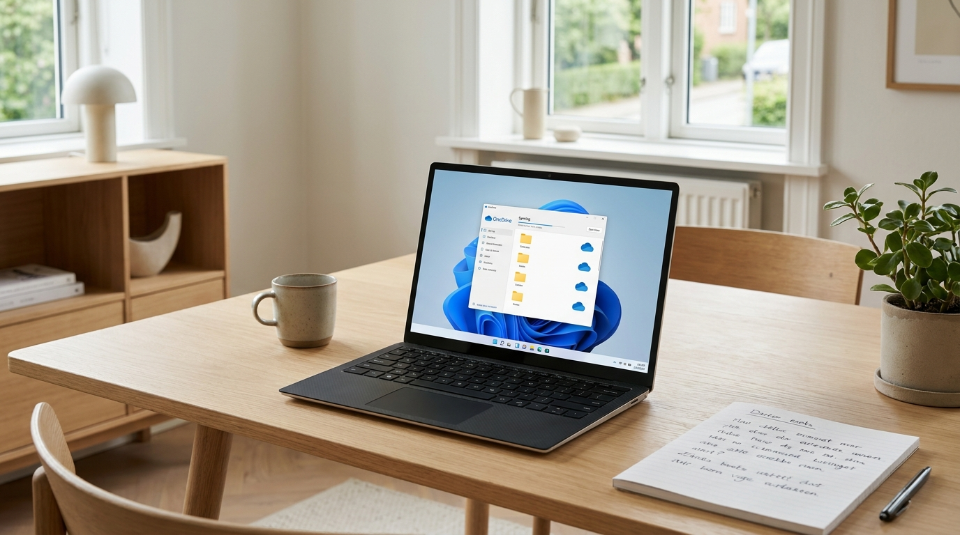 OneDrive cloud-backup på Windows laptop
