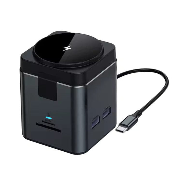 Dockingstation USB-C 9-i-1 med trådløs oplader