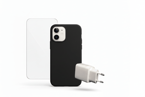 iPhone 16 Bundle - Sort Cover uden MagSafe logo