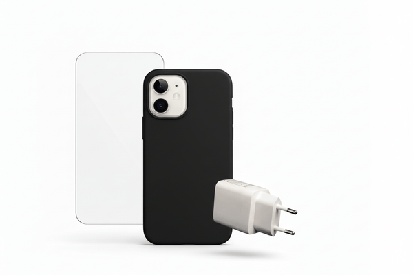 iPhone 16 Bundle - Sort Cover uden MagSafe logo